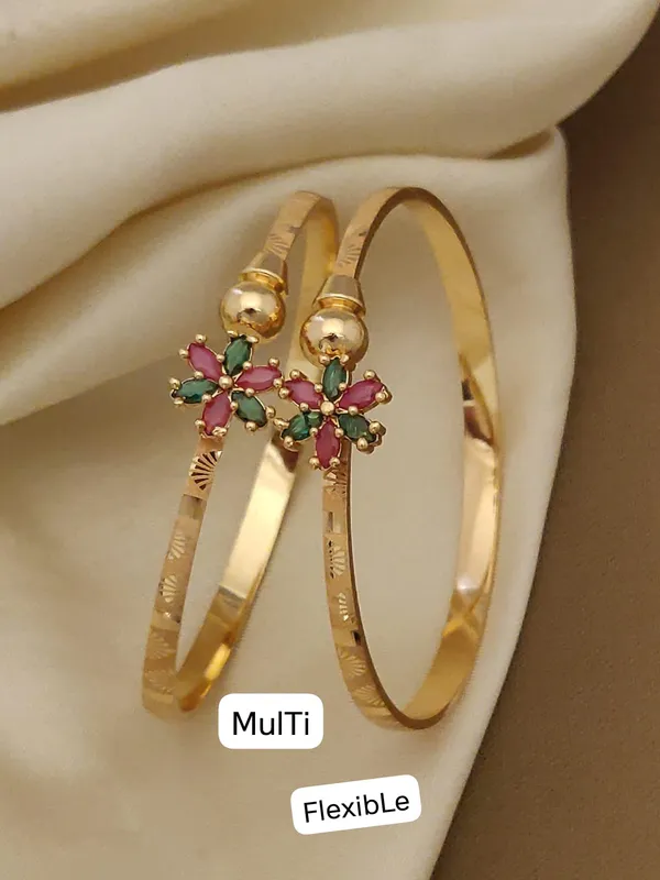 Micro_Gold_Plated_And_Diamond_Studded_Kempu_Work_Flower_Adjustable_Kadli_Set