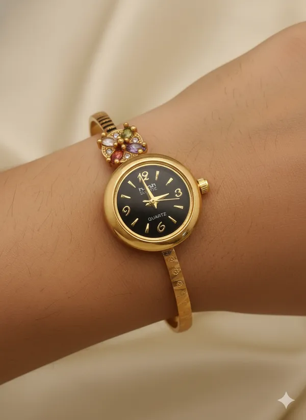 Micro_Gold_Plated_And_Diamond_Studded_Adjustable_Bracelet_Watch