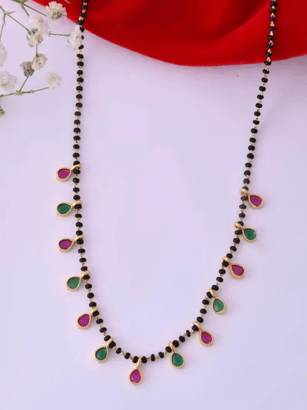 Women’S_Micro_Gold_Plated_And_Diamond_Multi_Stone_Oval_Fancy_Mangalsutra
