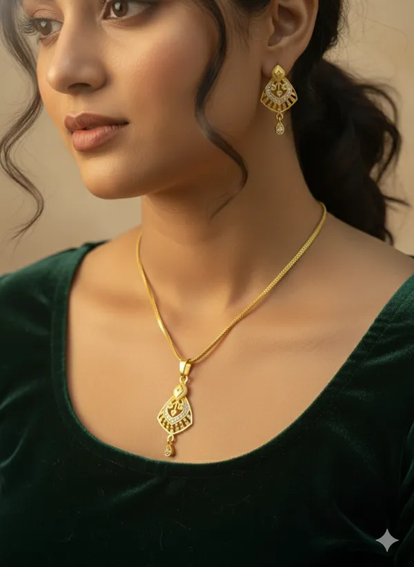micro_gold_plated_ad_dimaond_studed_fancy_triangle_shape_pendent_with_chain