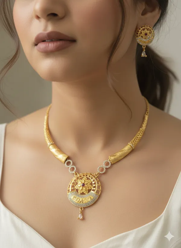 micro_gold_plated_ad_dimaond_studed_fany_forming_necklace_with_earring