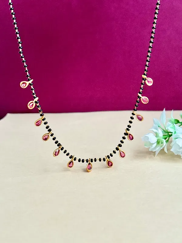 New_Designer_High_Gold_Plated_And_Diamond_Studed_Fancy_Ovel_Mangalsutra_For_Women