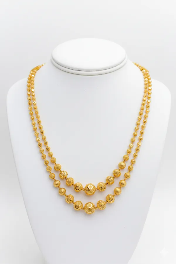 Gold_Plated_Fancy_Ball_Chain_Combo_Of_3-Line_And_2-Line_Chain