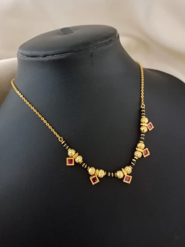 Gold_Plated_Ruby_Stone_Daily_Wear_Square_Design_18'_Mangalsutra