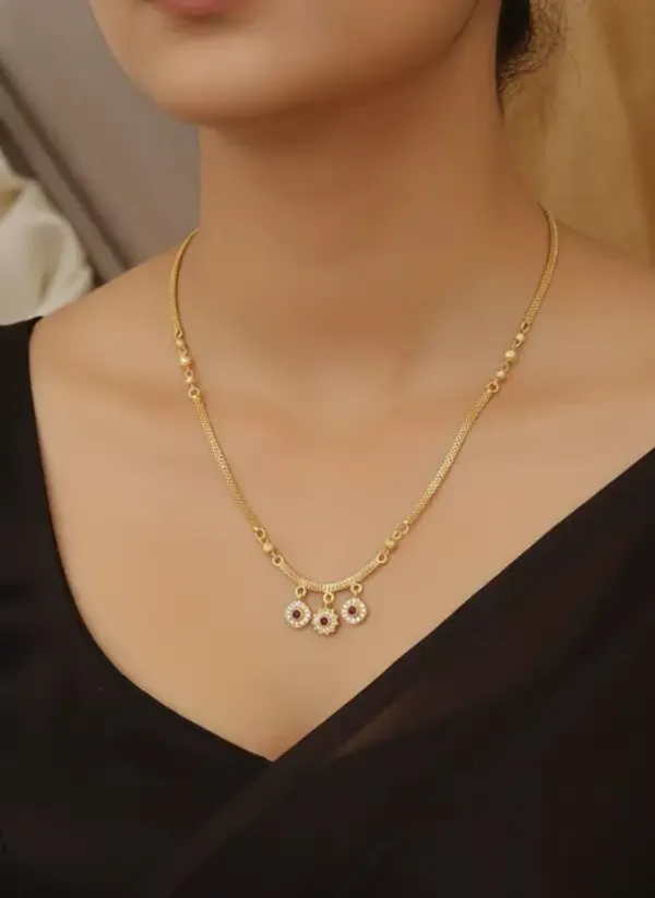 Micro_Gold_Plated_Triple_Diamond_Charm_Chain_For_Women_-_24_Inches