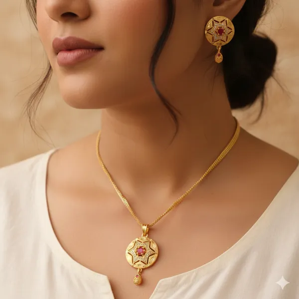 micro_gold_plated_ad_diamond_studed_fancy_star_pendent_set_with_adjustable_ring