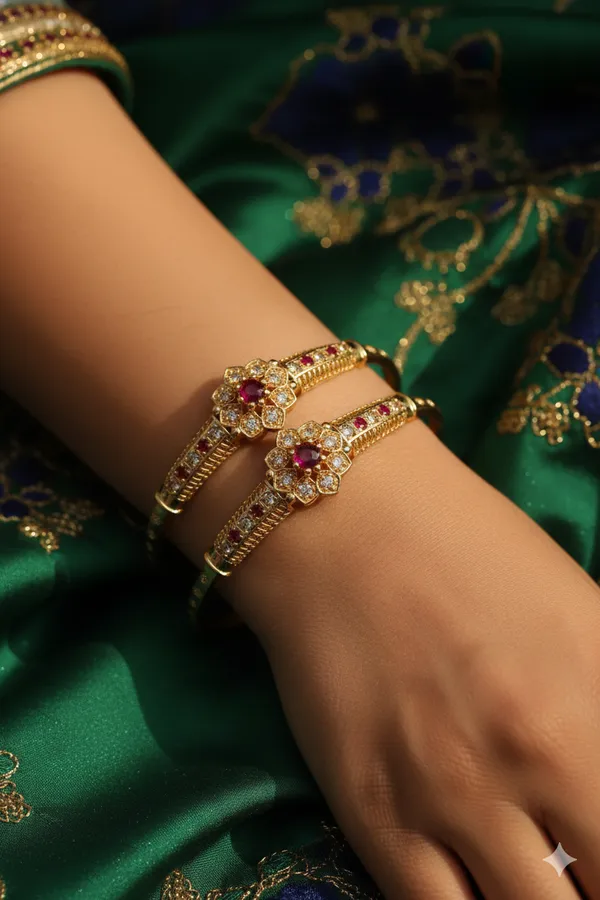 Micro_Gold_Plated_And_Diamond_Studded_Fancy_Adjustable_Kadli_Combo_–_2_Pairs_For_Women