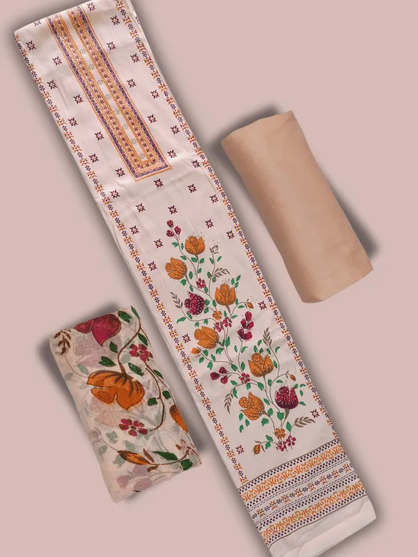 Cantaloupe_Orange_Indo_Cotton_Printed_Unstitched_Dress_Material
