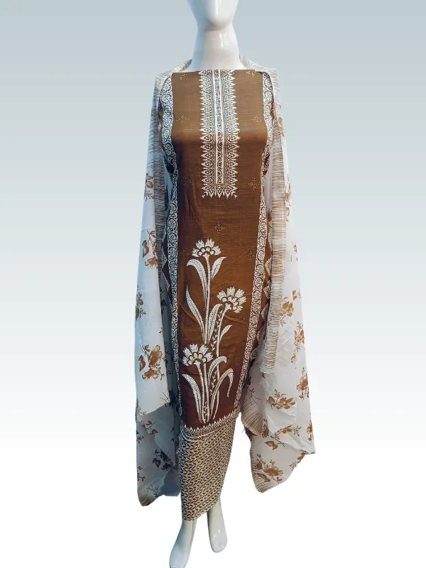 Brown_Indo_Cotton_Printed_Unstitched_Dress_Material
