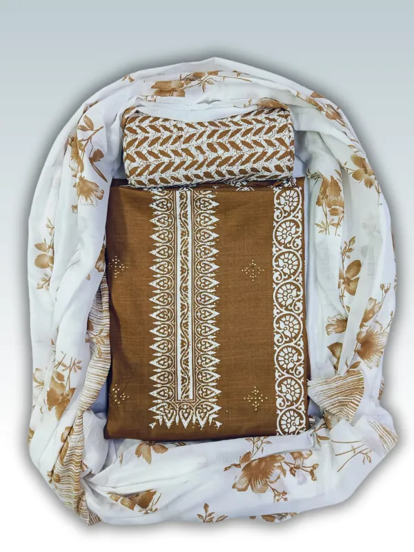 Brown_Indo_Cotton_Printed_Unstitched_Dress_Material