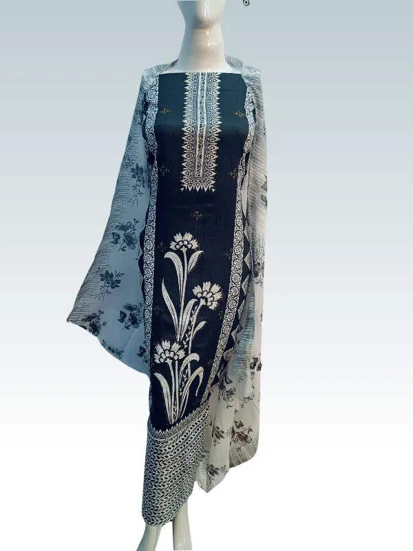 Blue_&_White_Indo_Cotton_Printed_Unstitched_Dress_Material