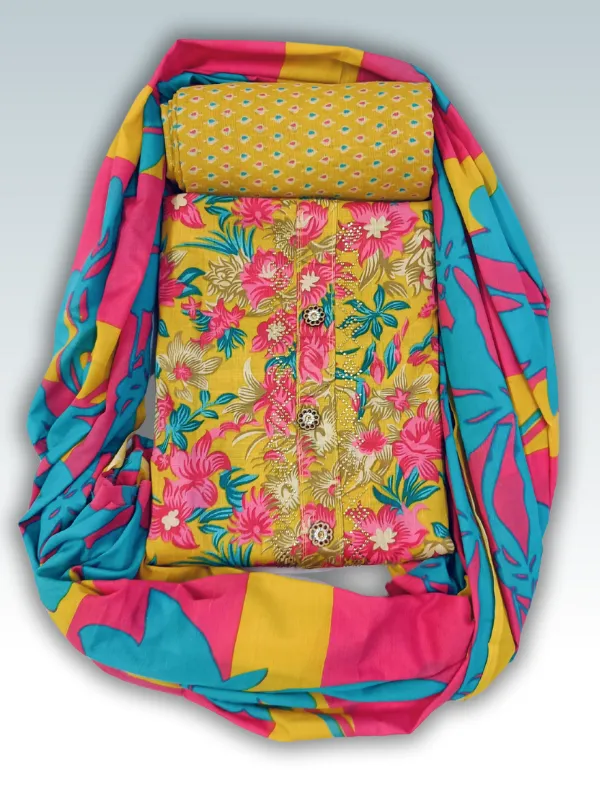 Unstitched_Yellow_Indo_Cotton_Printed_Dress_Material
