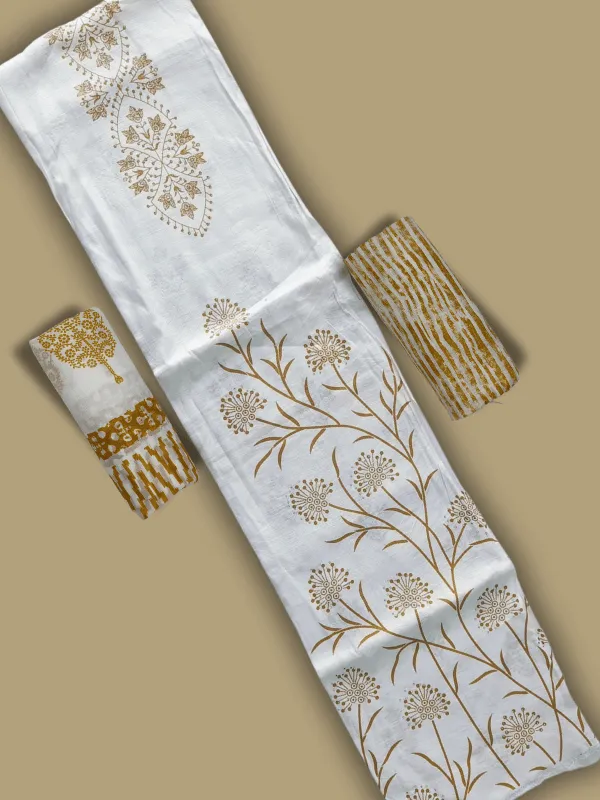 White_&_Golden_Indo_Cotton_Printed_Unstitched_Dress_Material
