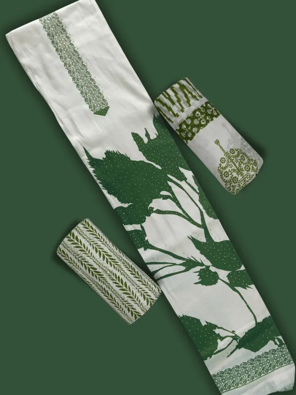 White_&_Green_Indo_Cotton_Printed_Suit_Unstitched_Dress_Material