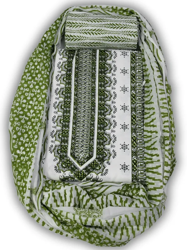 White_&_Green_Indo_Cotton_Printed_Suit_Unstitched_Dress_Material