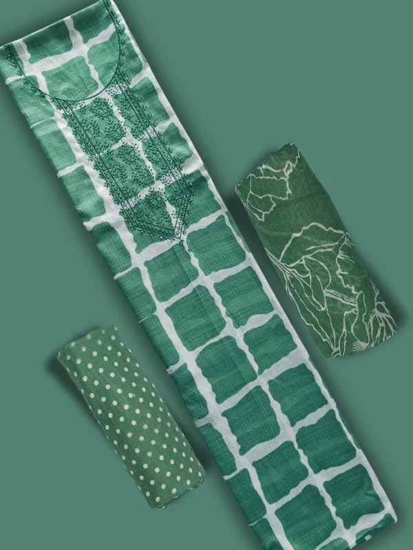 Green_Indo_Cotton_Printed_Unstitched_Dress_Material