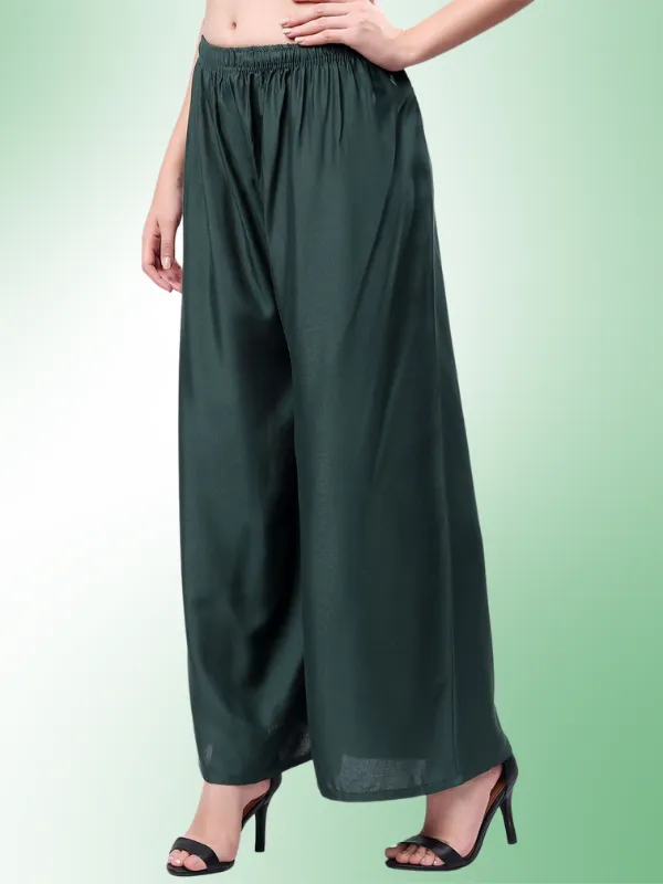Dark_Green_Rayon_Cotton_Simple_Plan_Palazzo_:_Earthy_Elegance