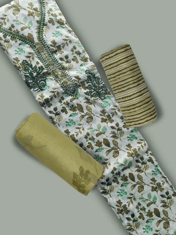 Green_&_White_Indo_Cotton_Printed_Unstitched_Dress_Material