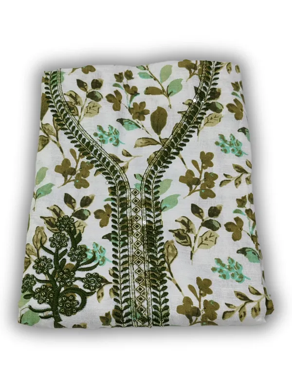 Green_&_White_Indo_Cotton_Printed_Unstitched_Dress_Material