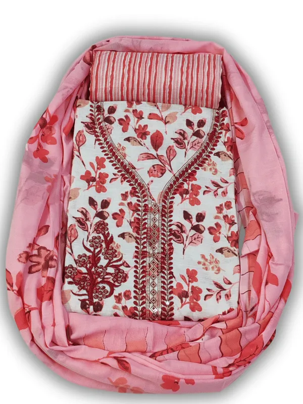 Red_&_White_Indo_Cotton_Printed_Unstitched_Dress_Material