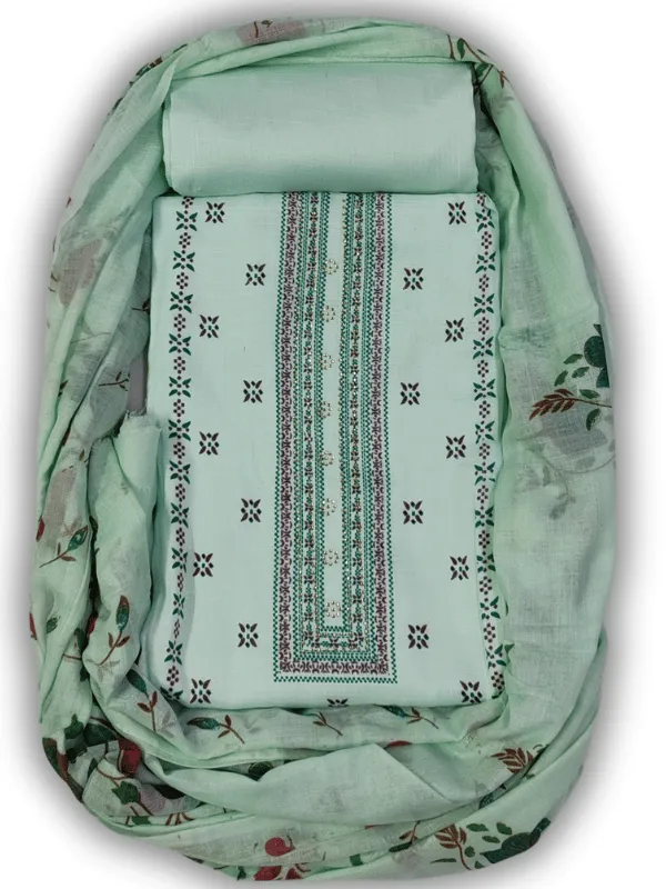 Mint_Green_Indo_Cotton_Printed_Unstitched_Dress_Material