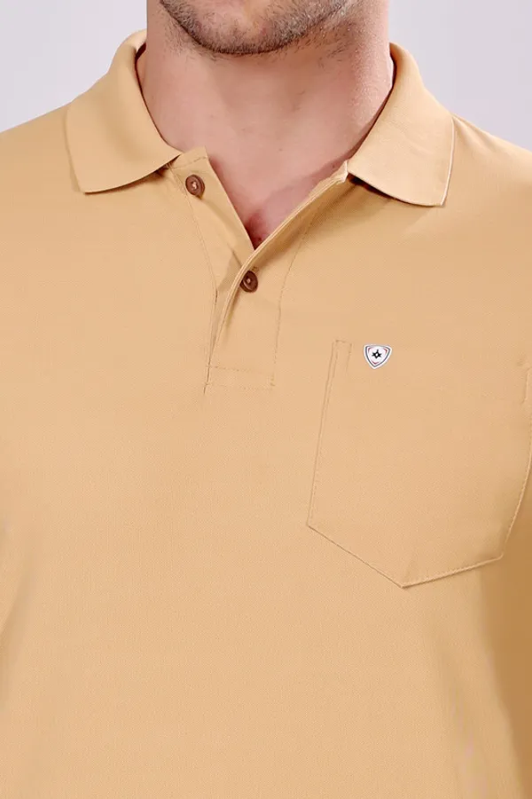 Premium__Plain_Beige_Color_Polo_Tshirt_for_Men