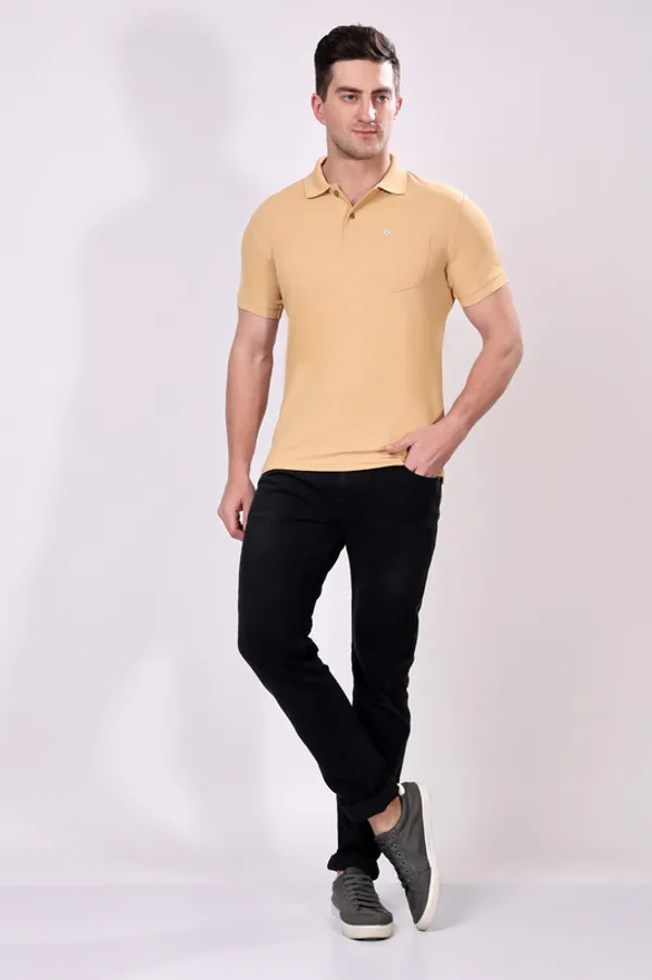Premium__Plain_Beige_Color_Polo_Tshirt_for_Men