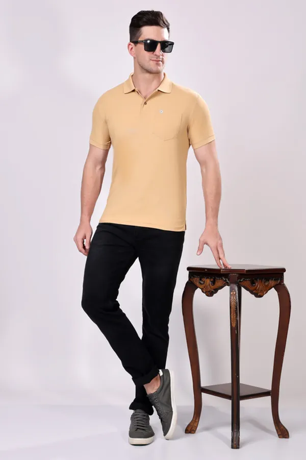 Premium__Plain_Beige_Color_Polo_Tshirt_for_Men