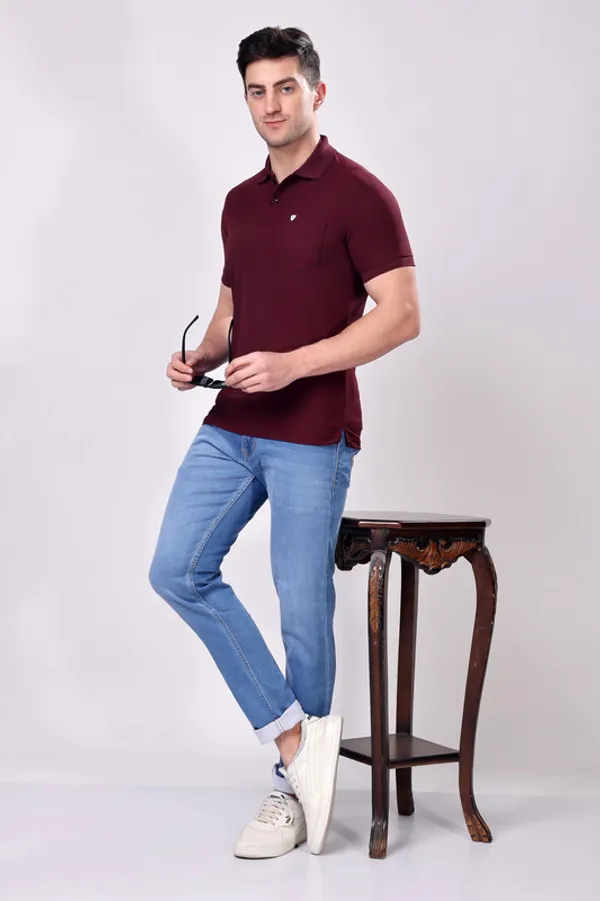 Premium__Plain_Burgundy_Color_Polo_Tshirt_for_Men