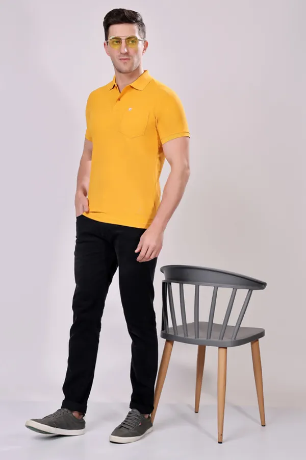 Premium__Plain_Mustard_Color_Polo_Tshirt_for_Men