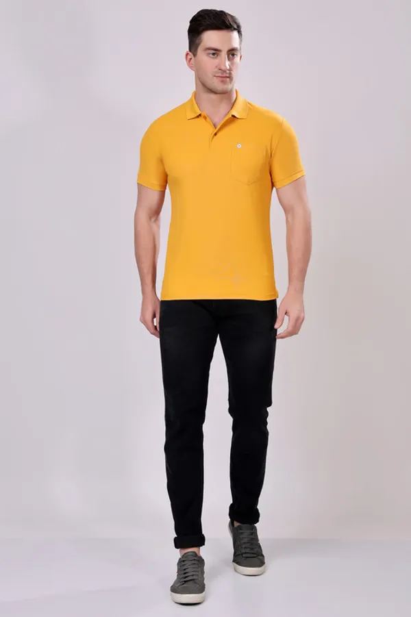 Premium__Plain_Mustard_Color_Polo_Tshirt_for_Men