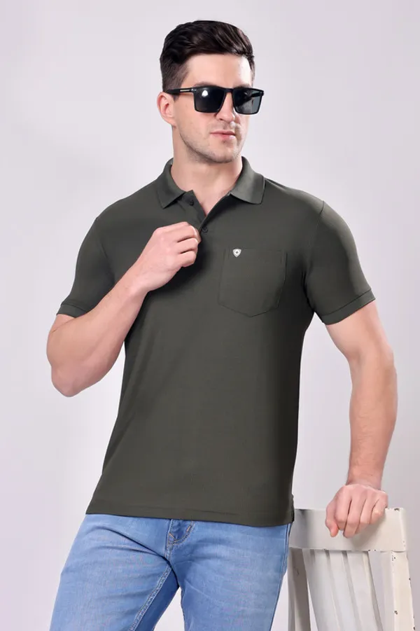 Premium__Plain_Olive_Color_Polo_Tshirt_for_Men