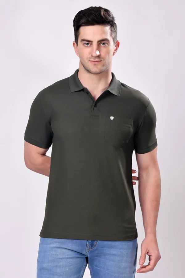 Premium__Plain_Olive_Color_Polo_Tshirt_for_Men