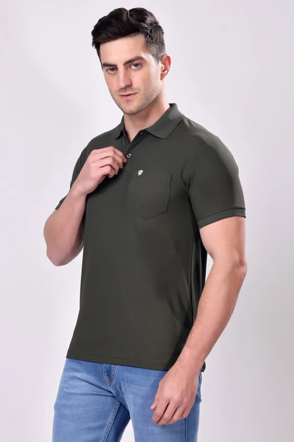 Premium__Plain_Olive_Color_Polo_Tshirt_for_Men