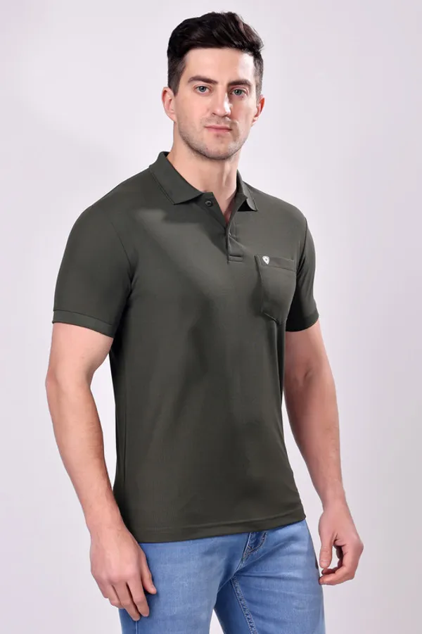 Premium__Plain_Olive_Color_Polo_Tshirt_for_Men