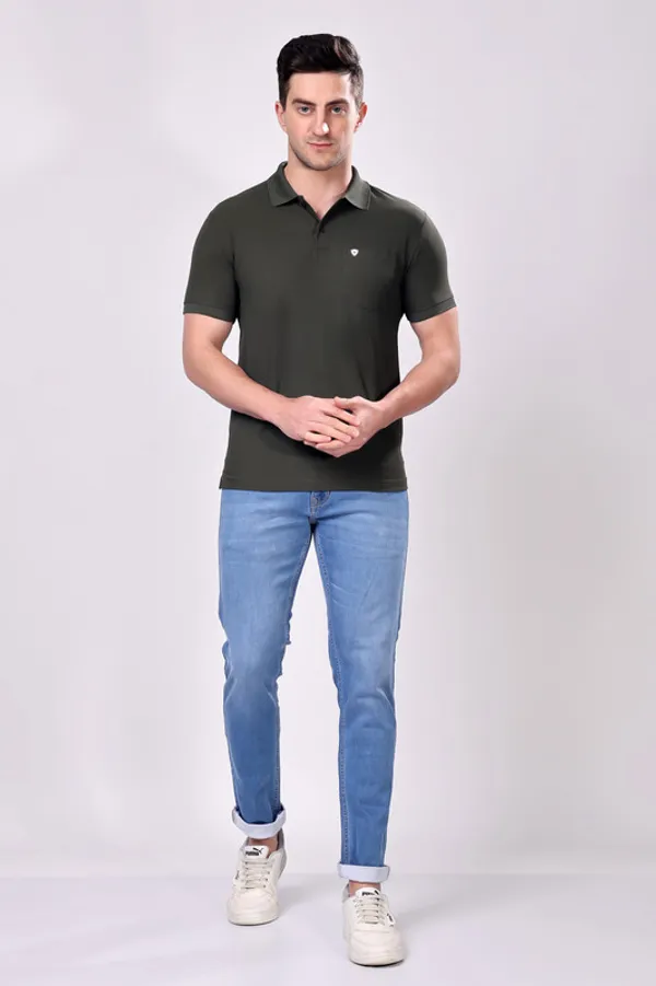 Premium__Plain_Olive_Color_Polo_Tshirt_for_Men