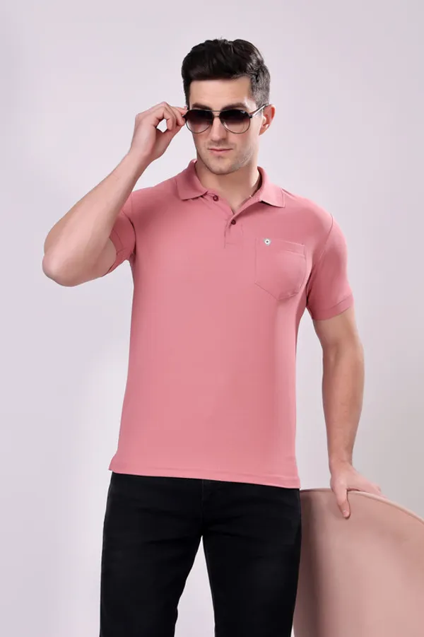 Premium__Plain_Pink_Color_Polo_Tshirt_for_Men