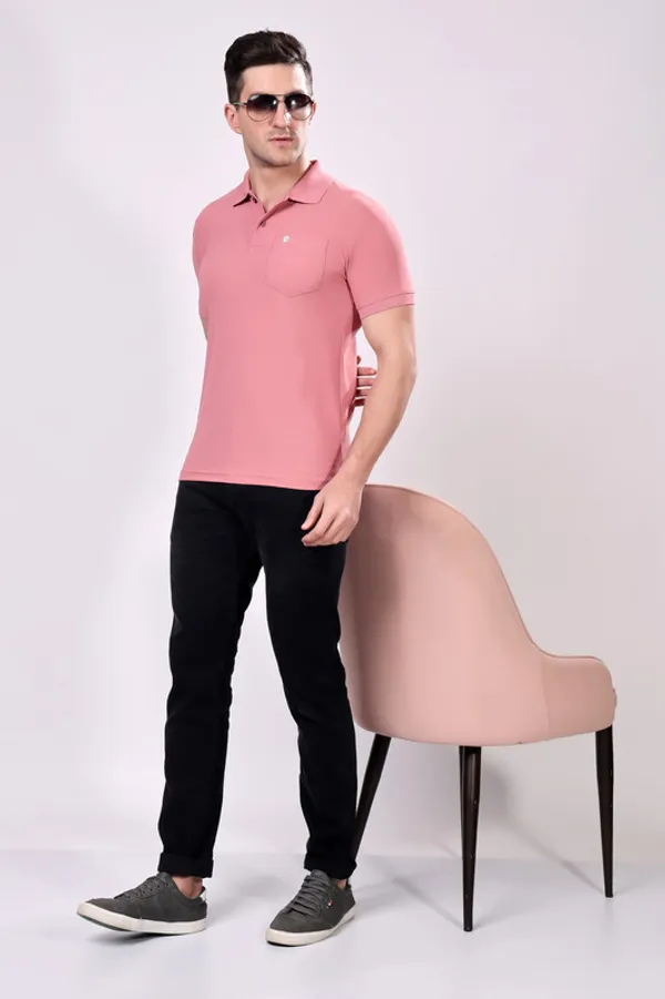 Premium__Plain_Pink_Color_Polo_Tshirt_for_Men