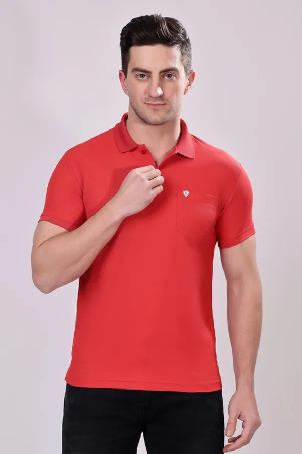 Premium__Plain_Red_Color_Polo_Tshirt_for_Men