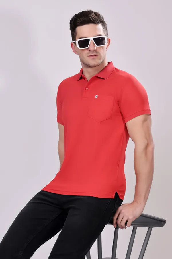 Premium__Plain_Red_Color_Polo_Tshirt_for_Men