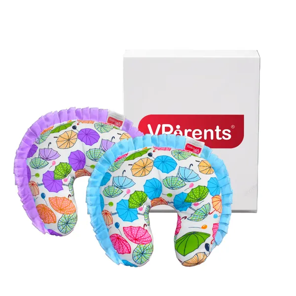 VParents_New_Born_Baby_Neck_Support_Soft_Pillow_for_Head_Shaping_U_Shape_Pillow_Chunky_(Blue,_Purple)__(Pack_of_2)