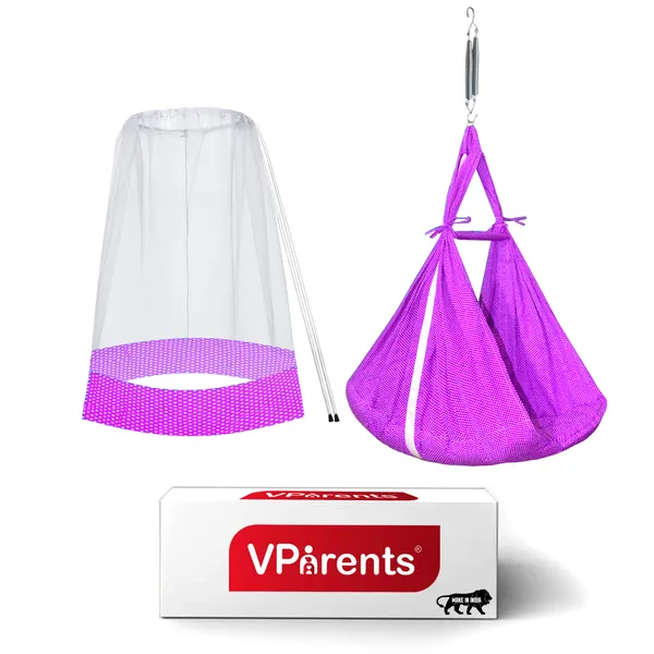Infant_Baby_Swing_Cradle_with_Mosquito_net_and_Spring_(Purple)