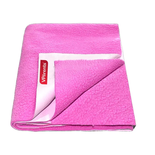 Chubby_Cheeks_Water_Proof_Baby_Bed_Protector_Reusable_Dry_Sheet_(Pink)_(Large)_(100_X_140)