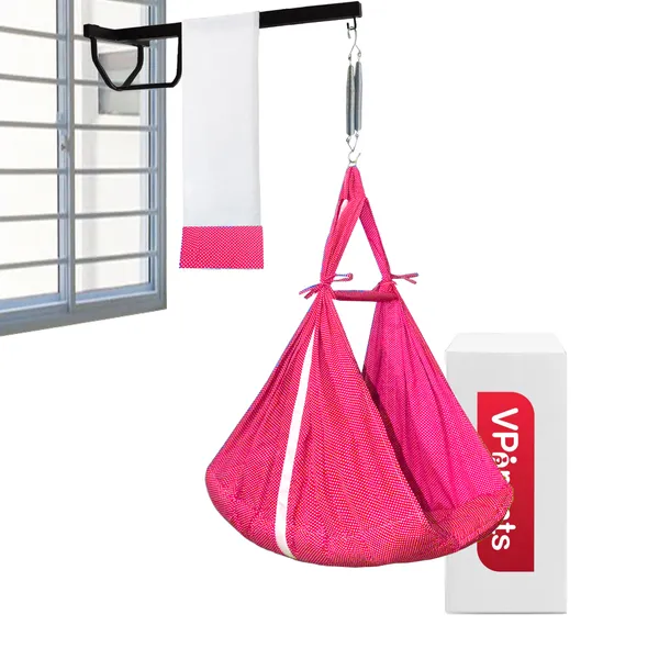 Infant_Baby_Swing_Cradle_with_Mosquito_net_Spring_and_Metal_Window_Cradle_Hanger_(Red)