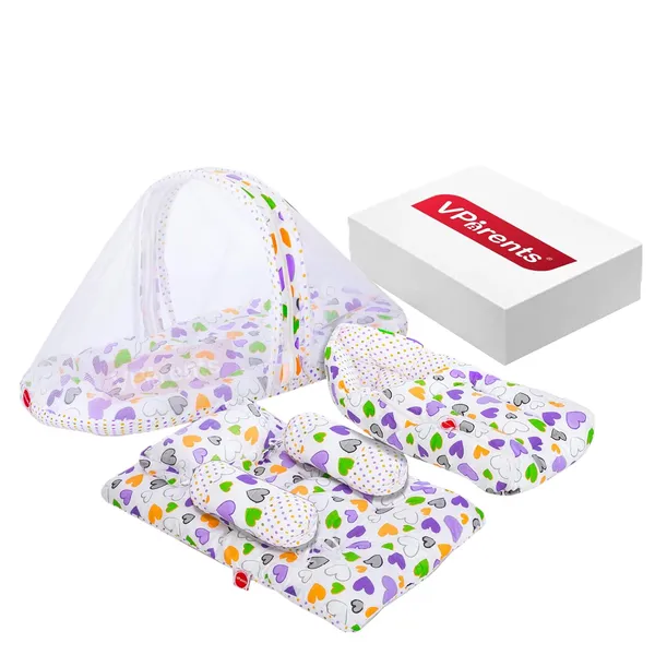 Daisy_Baby_4_Piece_Bedding_Set_with_Pillow_and_Bolsters_Sleeping_Bag_and_Bedding_Set_Combo_(Purple)