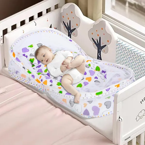 Daisy_Baby_4_Piece_Bedding_Set_with_Pillow_and_Bolsters_Sleeping_Bag_and_Bedding_Set_Combo_(Purple)