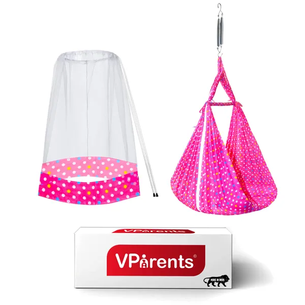 Tot_Baby_Swing_Cradle_with_Mosquito_net_Spring_(Pink)
