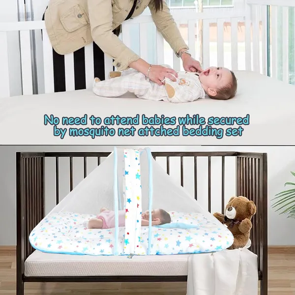 Joy_Baby_Bedding_Set_with_Mosquito_net_and_Pillow_(Blue)