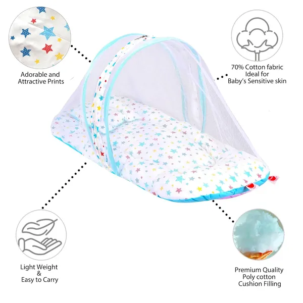 Joy_Baby_Bedding_Set_with_Mosquito_net_and_Pillow_(Blue)