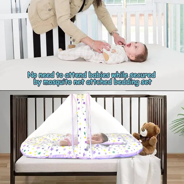 Joy_Baby_Bedding_Set_with_Mosquito_net_and_Pillow_(Purple)
